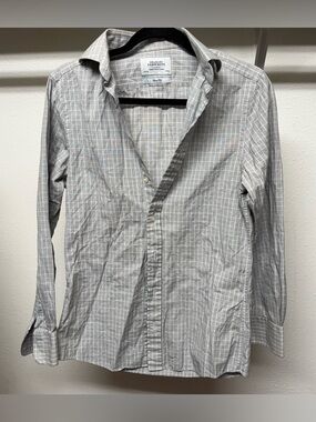 Charles Tyrwhitt Light Gray Windowpane Dress Shirt 14.5 33